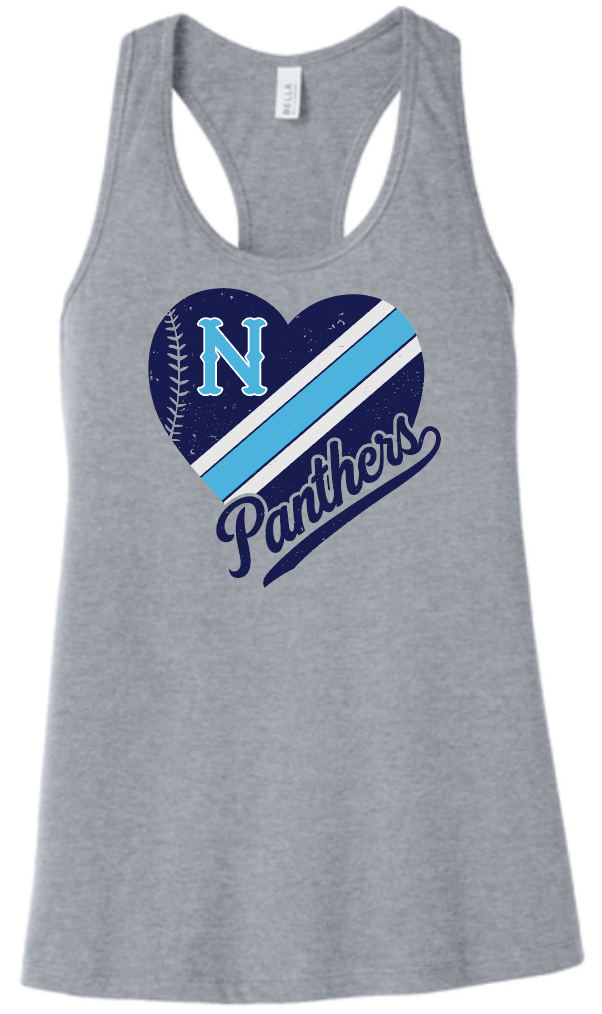 NHS Baseball Panthers Heart Grey