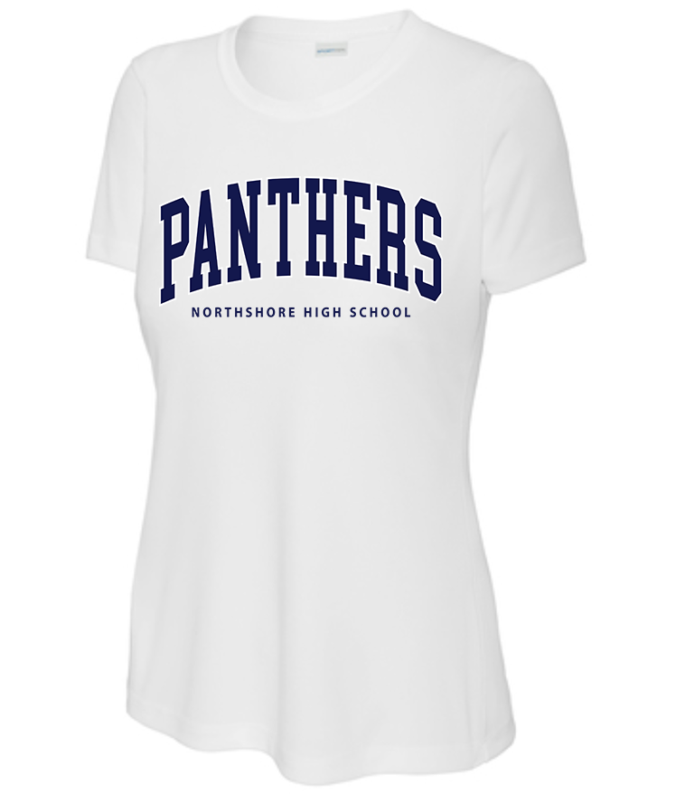 NHS Ladies T Shirt (Panthers Navy Words)