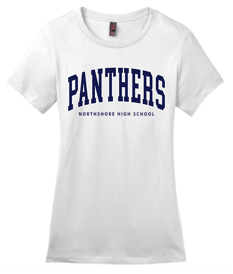 NHS Ladies T Shirt (Panthers Navy Words)
