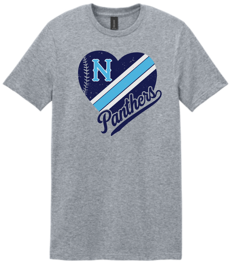 NHS Baseball Panthers Heart Grey