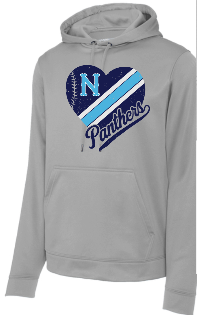 NHS Baseball Panthers Heart Grey