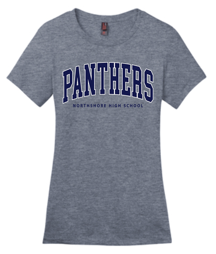 NHS Ladies T Shirt (Panthers Navy Words)